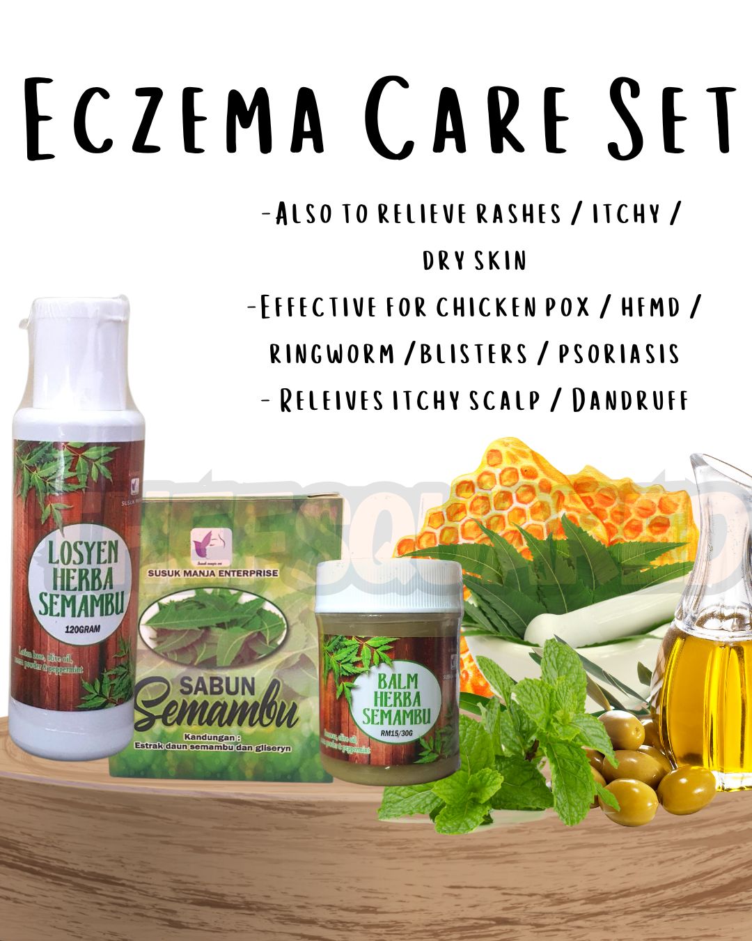 NEEM SET / SEMAMBU SET ( NEEM SOAP / NEEM BALM / NEEM LOTION) BY SUSUK MANJA