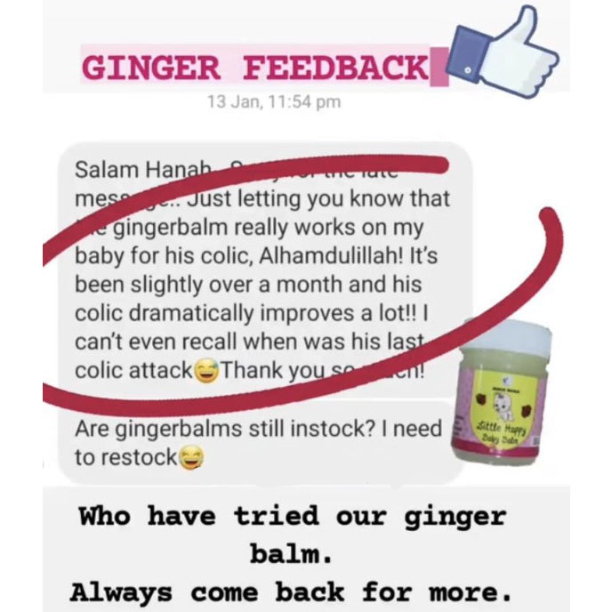 Ginger Balm ( Little Happy Baby Balm ) soothes cold | tummy discomfort / colic
