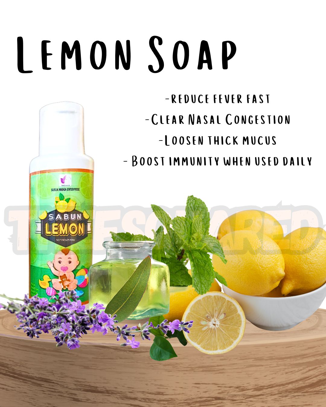 Fever + Cough Set | Lemon Balm + Soap for Fever | Garlic Balm for Cough