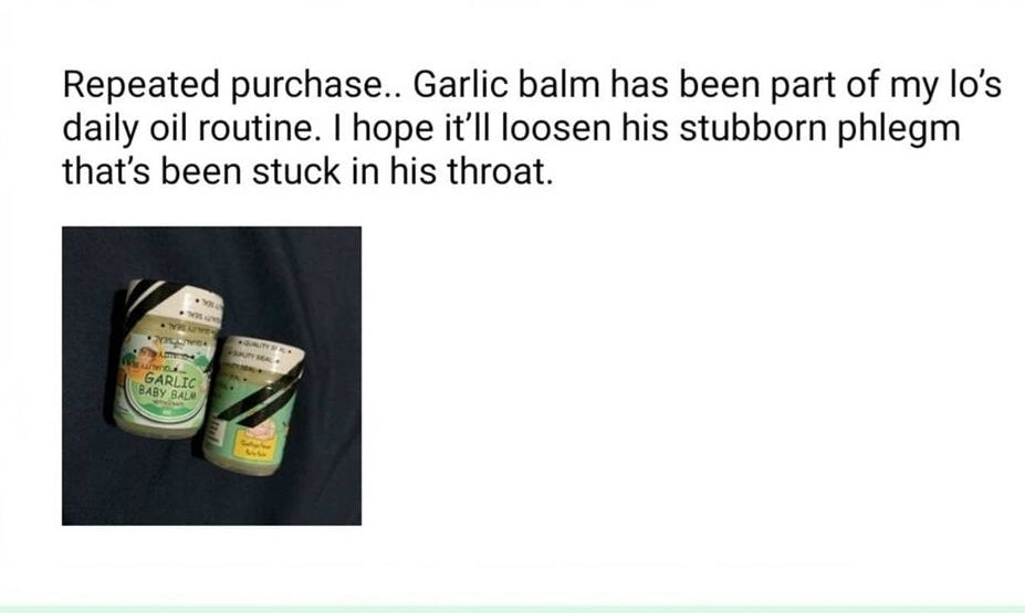 Garlic Balm for cough , flu and phlegm | for Baby to adults