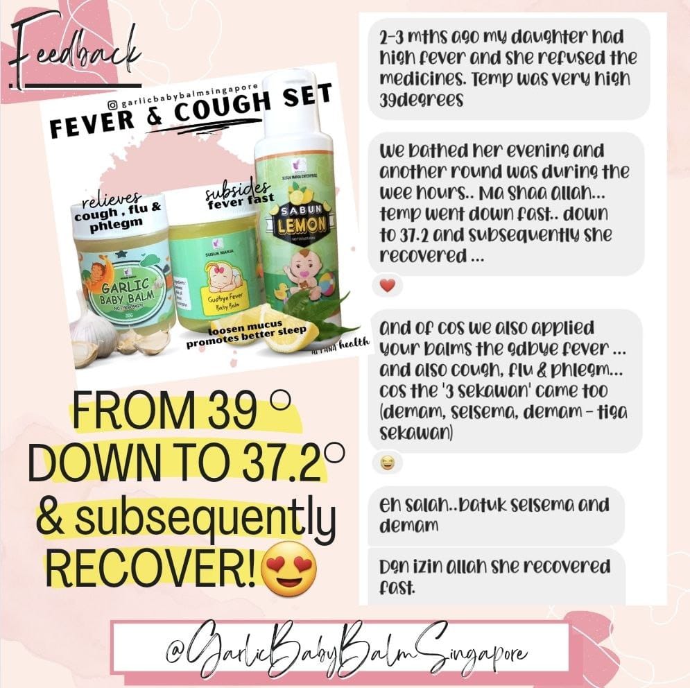 Fever + Cough Set | Lemon Balm + Soap for Fever | Garlic Balm for Cough