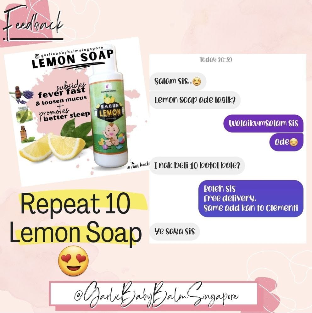 Fever + Cough Set | Lemon Balm + Soap for Fever | Garlic Balm for Cough