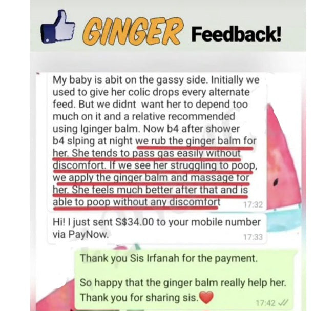 Ginger Balm ( Little Happy Baby Balm ) soothes cold | tummy discomfort / colic