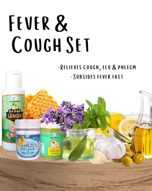 Fever + Cough Set | Lemon Balm + Soap for Fever | Garlic Balm for Cough