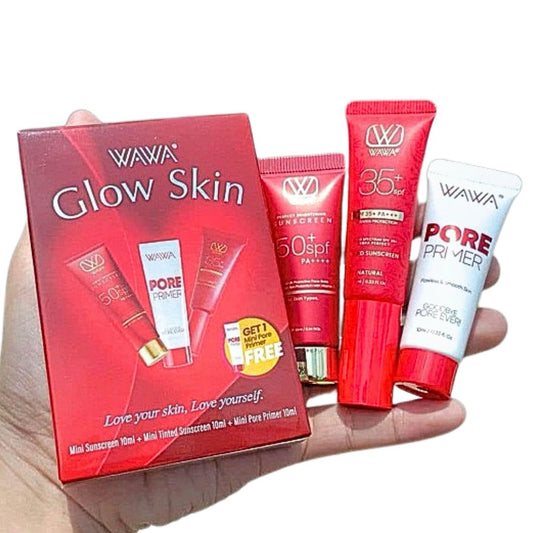 Wawa Glow Skin 3 in 1 | Perfect Sunscreen | Tinted Sunscreen | Pore Primer