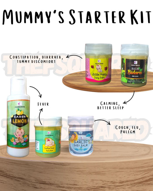 Mummy's Starter Kit Baby Gift Set (Garlic balm, Ginger balm, Bidara, Lemon Soap, Fever Balm)